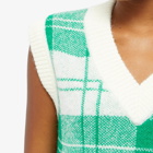 KITRI Women's Meadow Check Knit Vest in Green