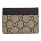 Gucci Beige GG Supreme Snake Card Holder