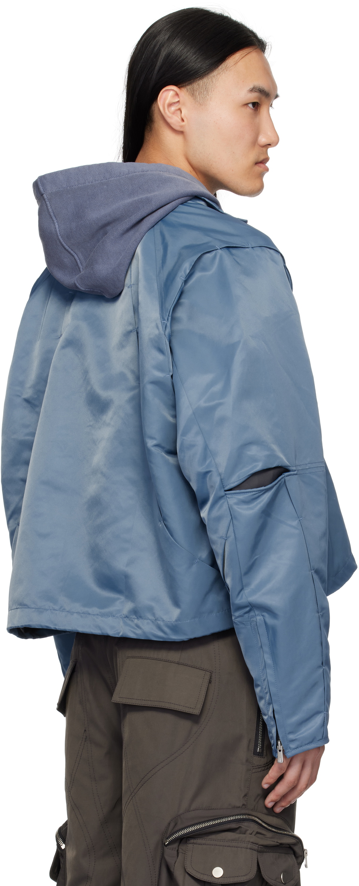 FFFPOSTALSERVICE Blue Hooded Parachute Jacket FFFPOSTALSERVICE