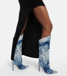 Alexandre Vauthier - Tie-dye denim knee-high boots