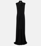 Plan C Scarf-detail jersey maxi dress