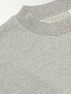 FEAR OF GOD ESSENTIALS - Logo-Flocked Cotton-Blend Jersey Sweatshirt - Gray