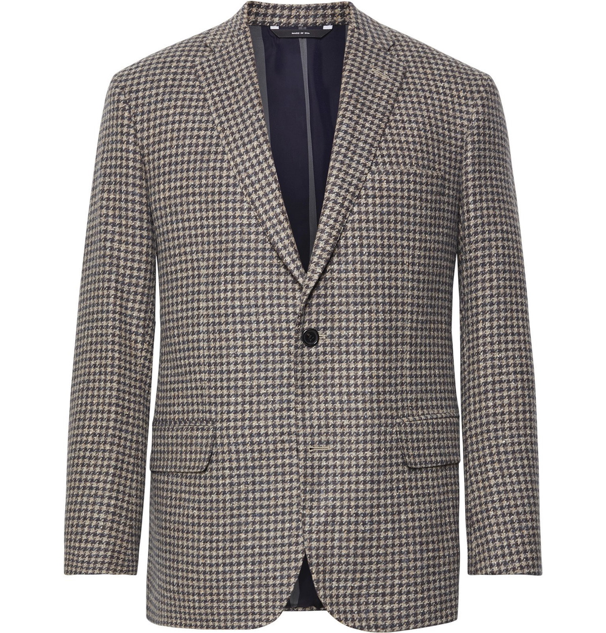 Freemans Sporting Club - Brown Slim-Fit Houndstooth Wool and Silk-Blend Blazer - Brown