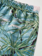 AMIRI - Straight-Leg Floral-Print Silk-Twill Drawstring Shorts - Blue