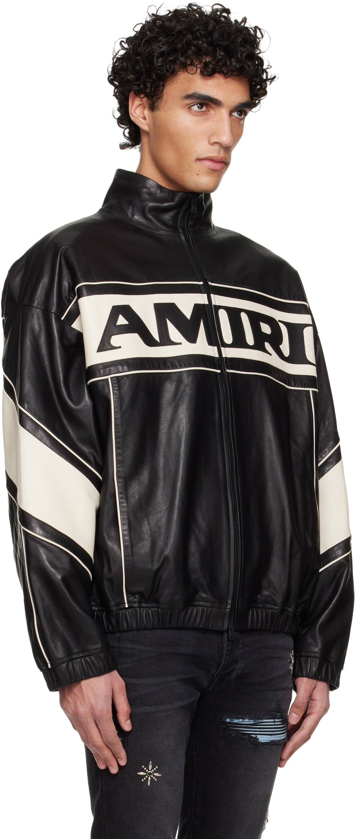 AMIRI Black 'AMIRI' Sport Leather Jacket Amiri