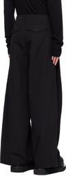 Julius Black Side Tuck Wide Trousers