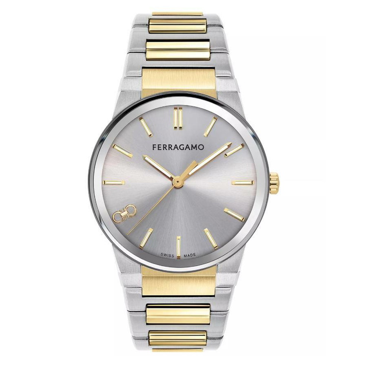 Photo: Ferragamo Infinity Sapphire Quartz Silver Dial Mens Watch SFST00424