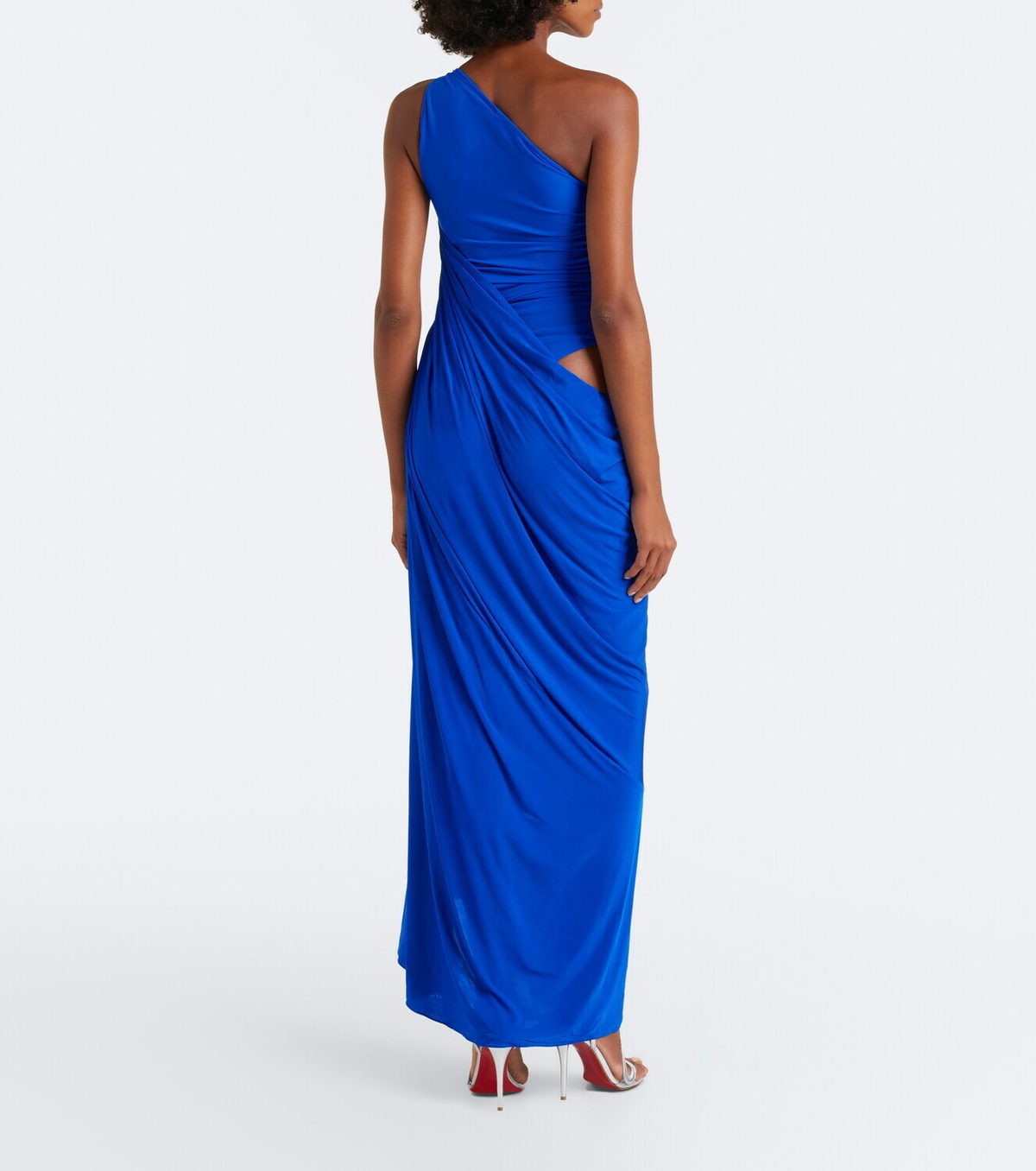 Alex Perry Ruched one-shoulder jersey gown