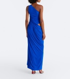 Alex Perry Ruched one-shoulder jersey gown