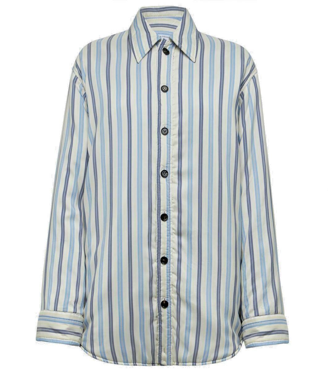 Bottega Veneta Padded striped silk shirt jacket Bottega Veneta Bottega Veneta Padded striped silk shirt jacket Bottega Veneta