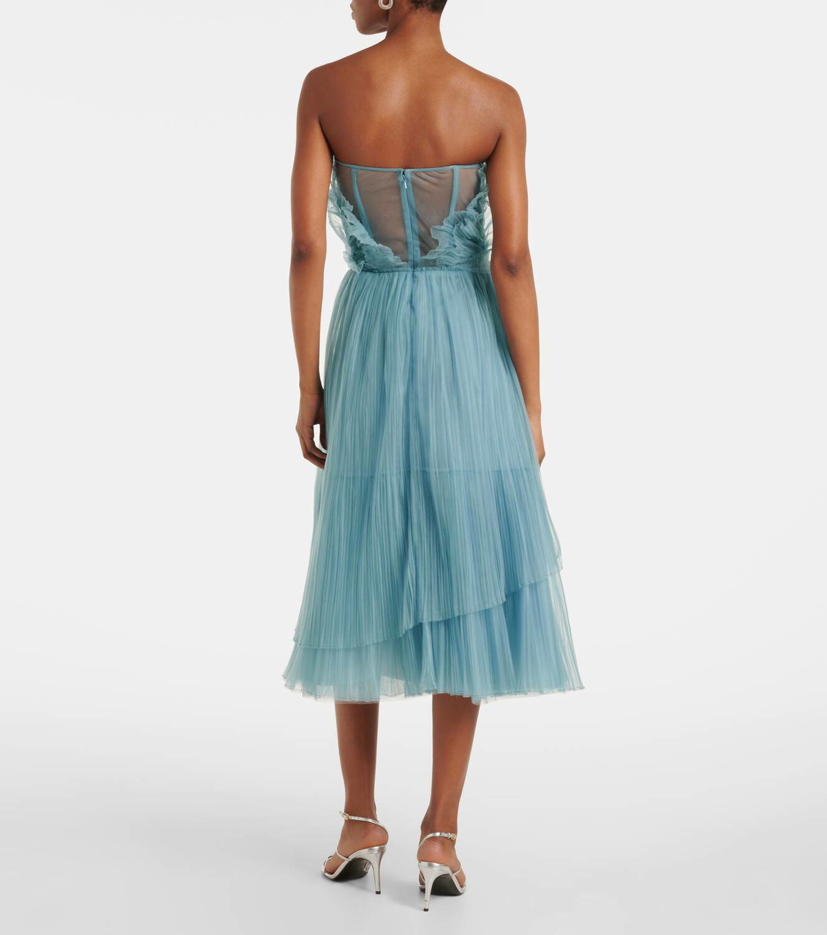 sachin and babi light blue dress Dolce & Gabbana Plissè Georgette Cocktail Dress main image 1