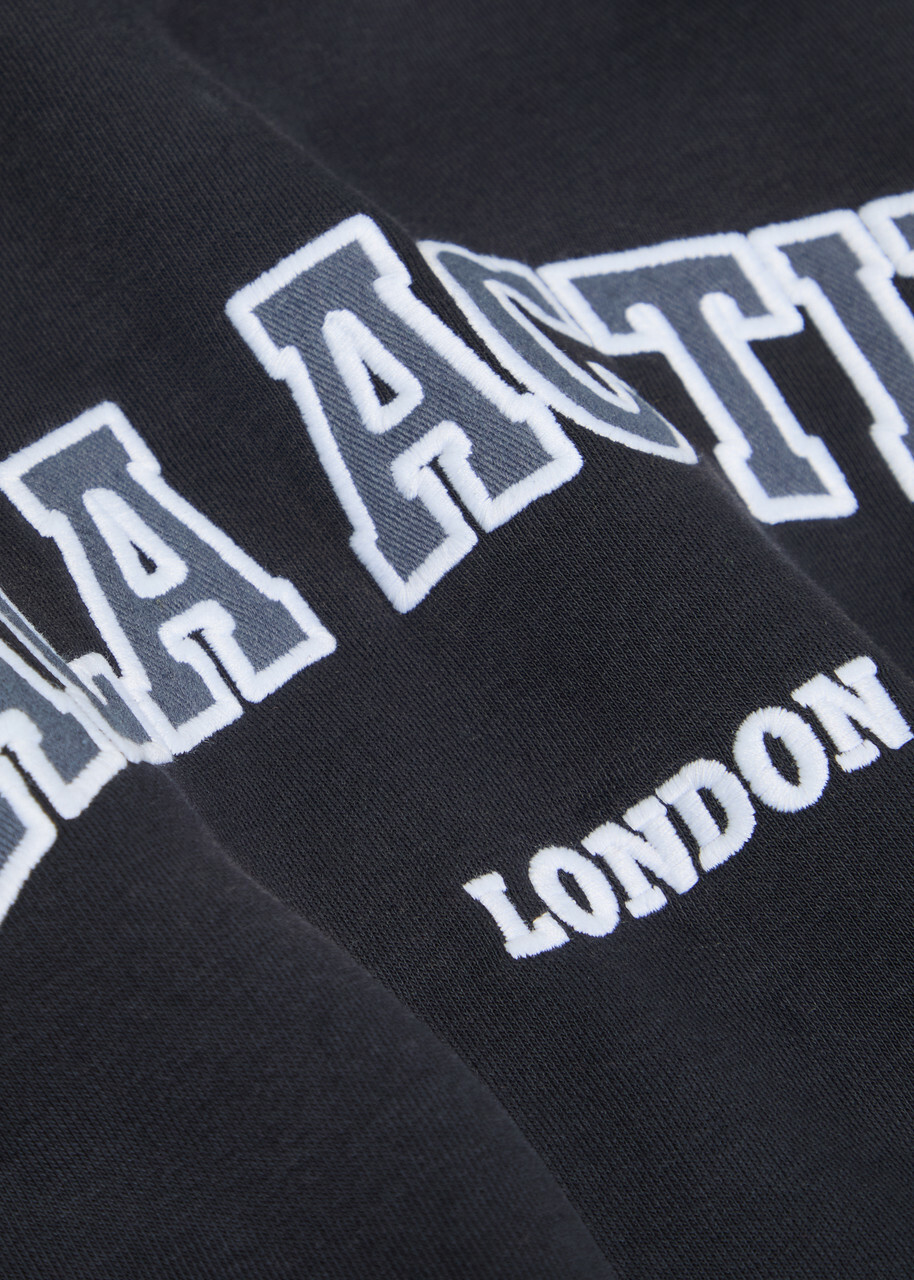 Tala Logo-embroidered Hooded Cotton-blend Sweatshirt Navy