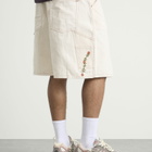 Story mfg. Men's Hand Embroidered Lush Carpenter Shorts in Ecru