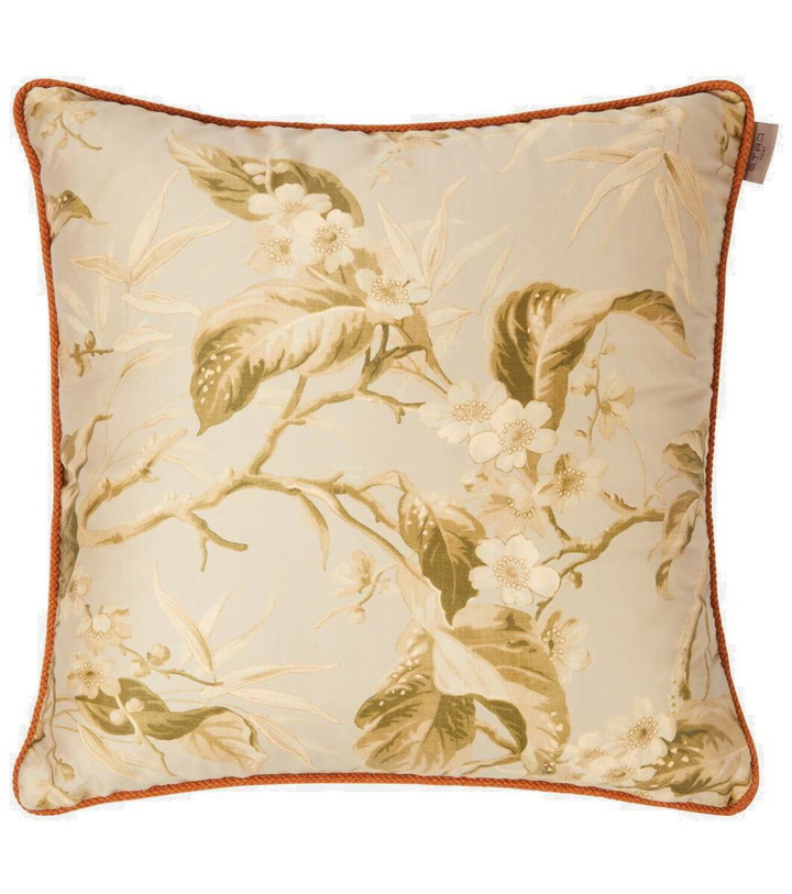 Photo: Etro Floral embroidered cotton satin cushion