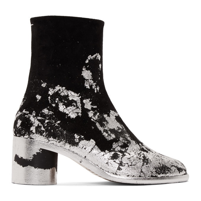 Photo: Maison Margiela Black and Silver Tabi Boots