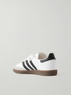 adidas Originals - Bape Samba Rubber-Trimmed Leather Sneakers - White