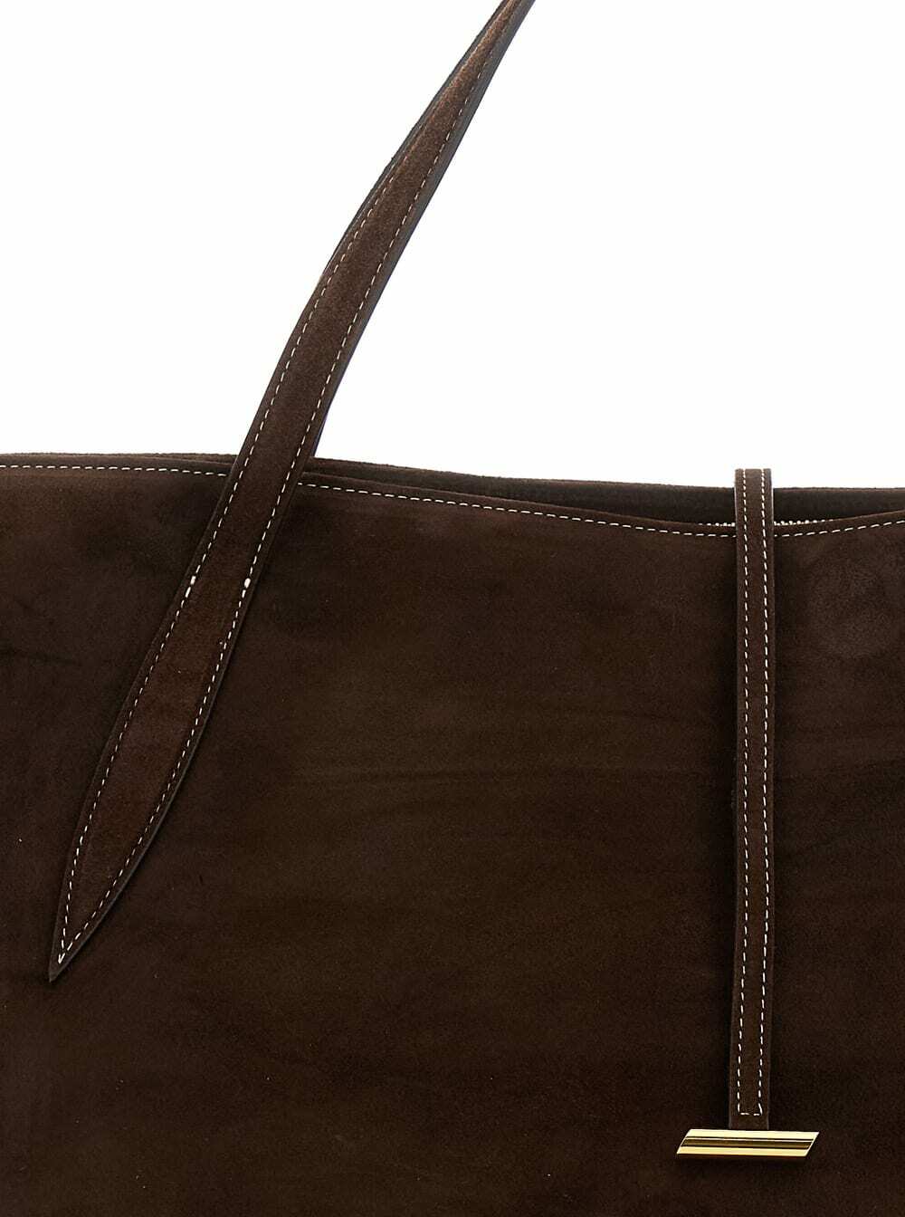Little Liffner zip Penne Brown Tote Bag With Two Top Handles And Logo Plaque On The Front In Leather Woman