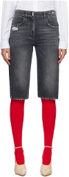 Givenchy Gray Distressed Denim Shorts