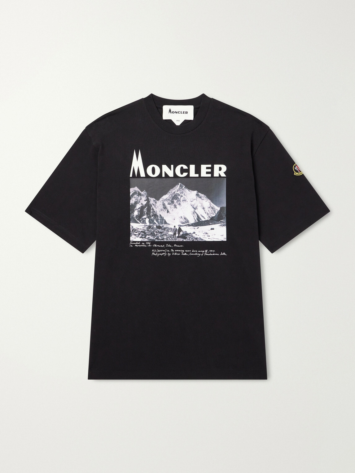 Moncler - Logo-Print Cotton-Jersey T-Shirt - Black
