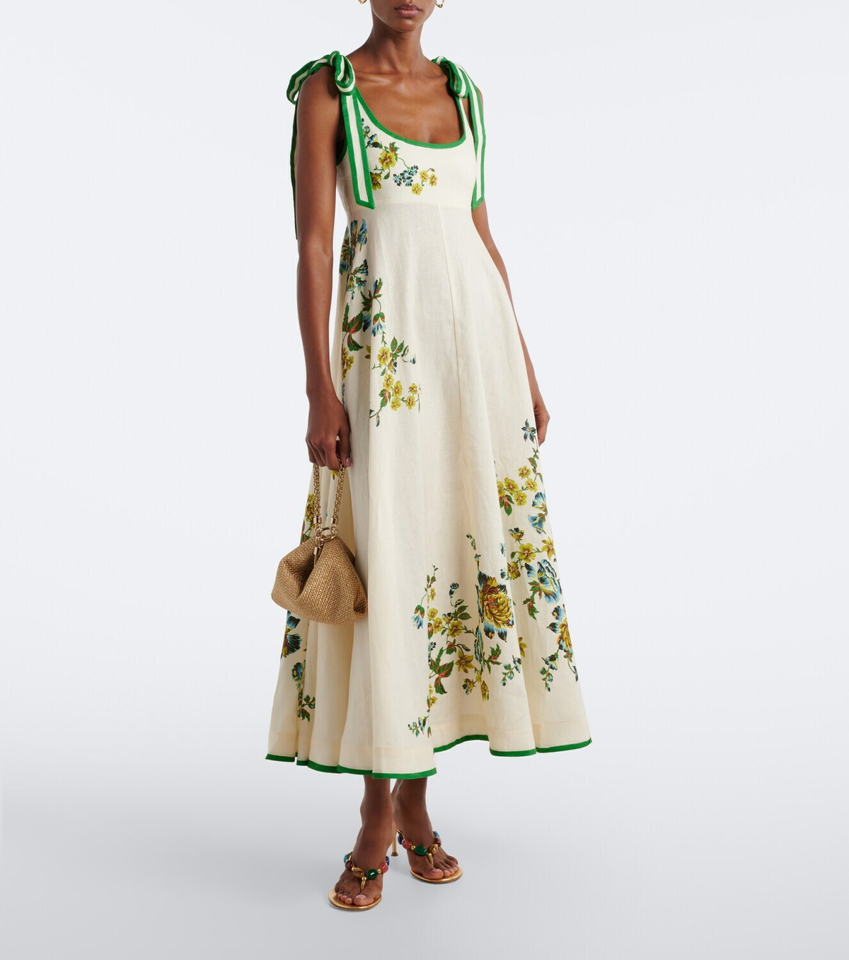 Alémais Phyllis floral linen maxi dress