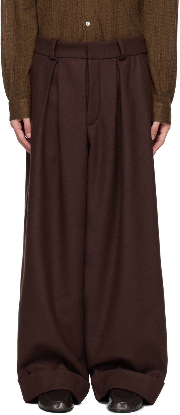 King & Tuckfield Brown Roll Cuff Chino Trousers