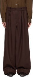 King & Tuckfield Brown Roll Cuff Chino Trousers