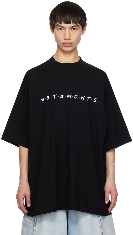 Photo: VETEMENTS Black Embroidered T-Shirt