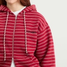 No Problemo Women's Mini Problemo Stripe Zip Hoodie in Red