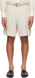 Lardini Beige Pleated Shorts