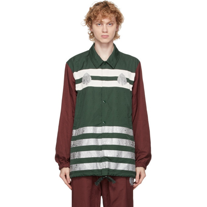 Photo: Undercover Green and Burgundy Graphic Pattern Jacket
