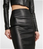 Prada Leather midi skirt