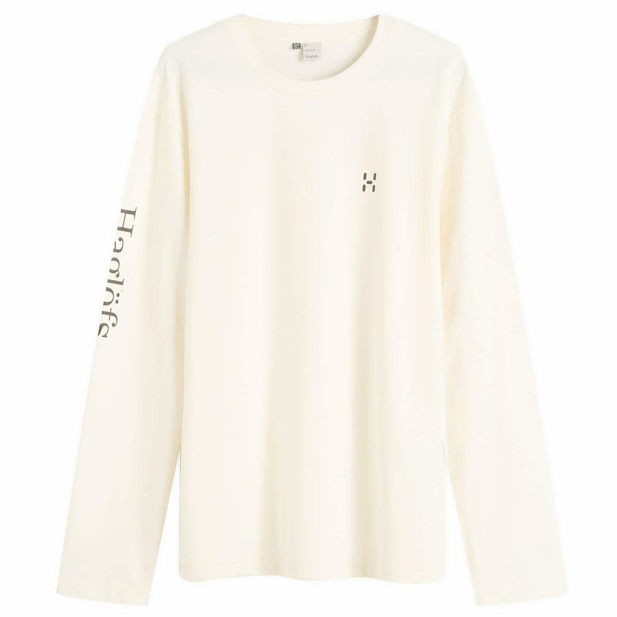 Haglöfs Men's Long Sleeve Brand T-Shirt in Soft White