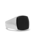 Tom Wood - Cushion Sterling Silver Onyx Ring - Silver