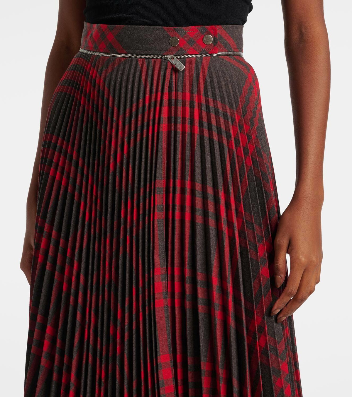 Burberry Burberry Check plissé midi skirt Burberry