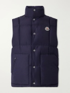 Moncler - Brumellune Logo-Appliquéd Quilted Shell Down Gilet - Blue