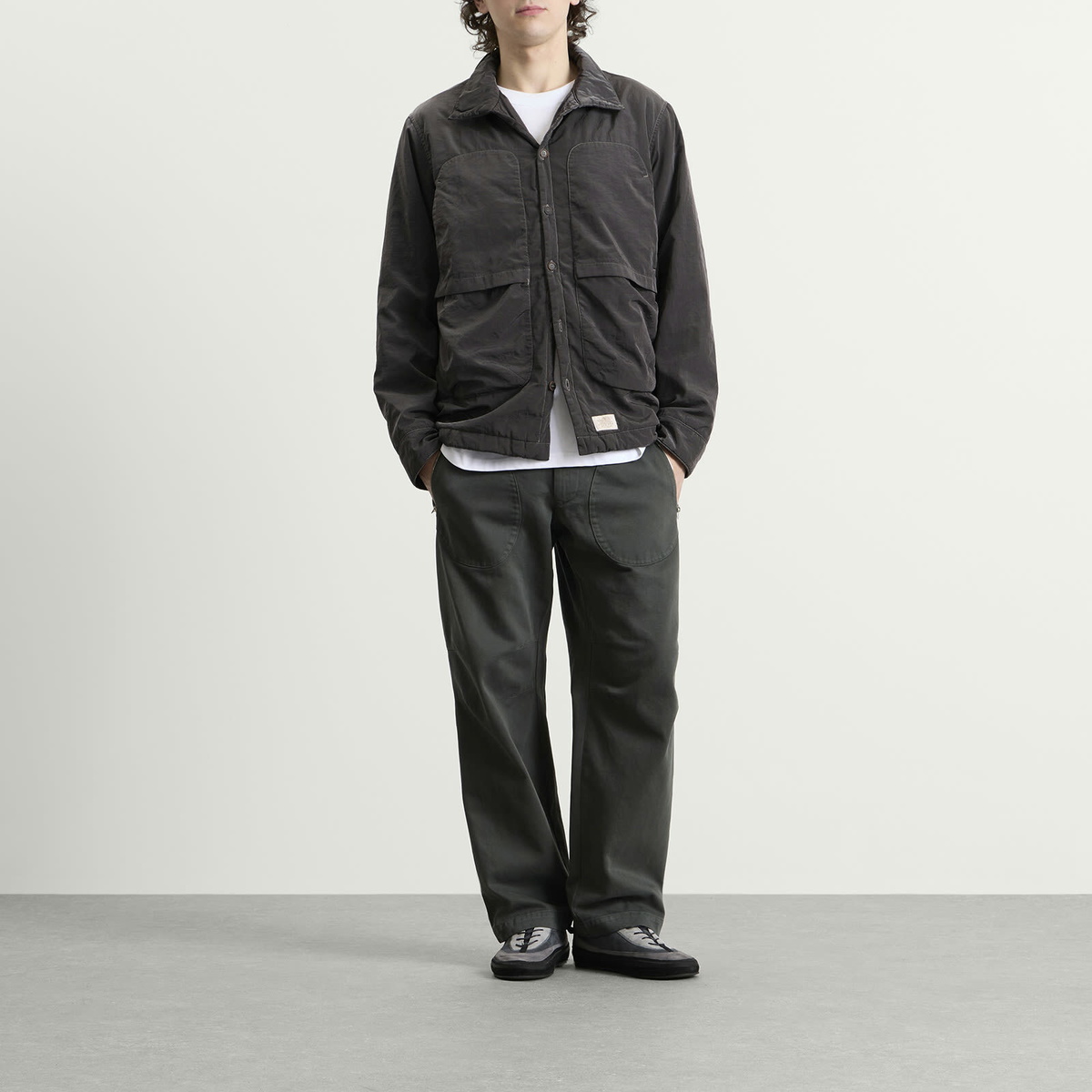 Ranra Men's Epitome Canvas Nylon Padded Overshirt in Steeple Grey