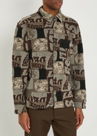 Les Deux Kaleb Patchwork-jacquard Woven Overshirt Black