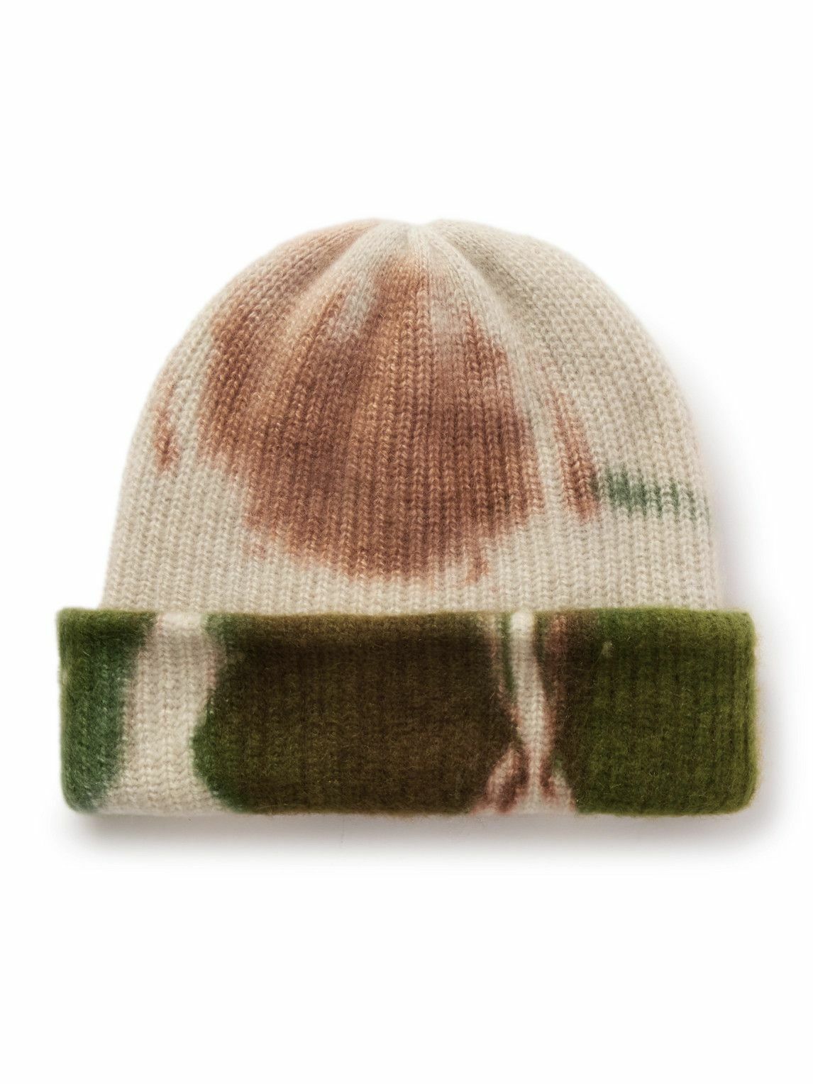 The Elder Statesman - Rorschach Tie-Dyed Ribbed Cashmere Beanie