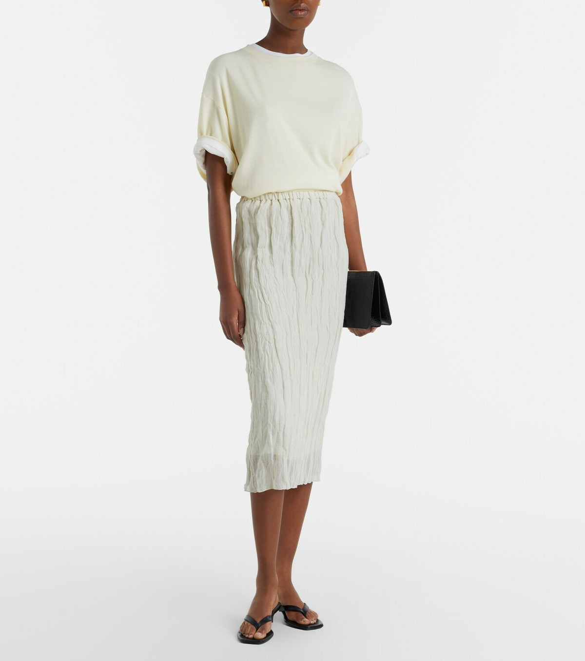 Róhe Cotton-blend midi skirt