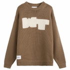 WTAPS Men's Intarsia Knit Sweater in Greige