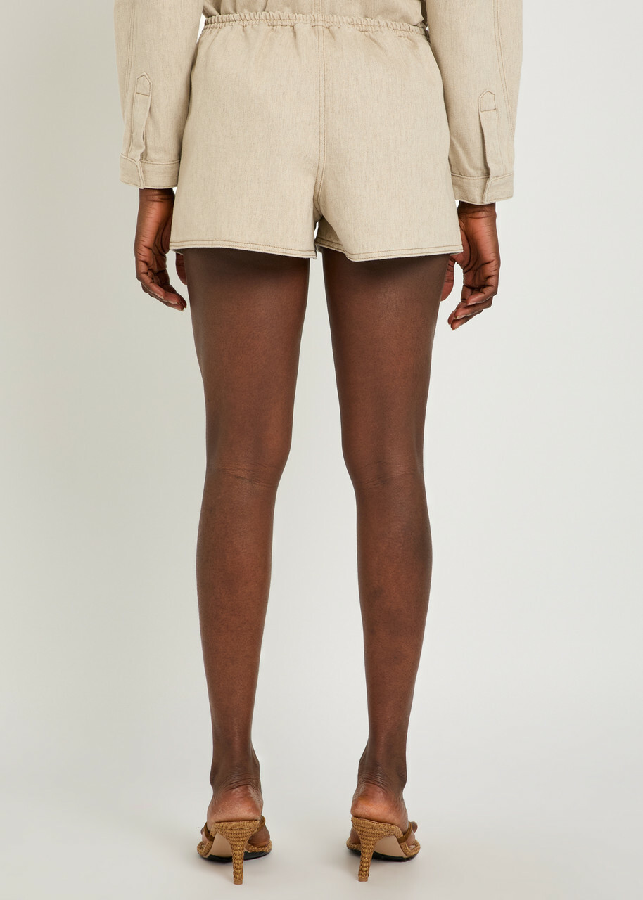 Jacquemus Le Short De-nimes Amelo Cotton-blend Shorts Beige