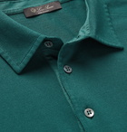 Loro Piana - Cotton-Piqué Polo Shirt - Blue