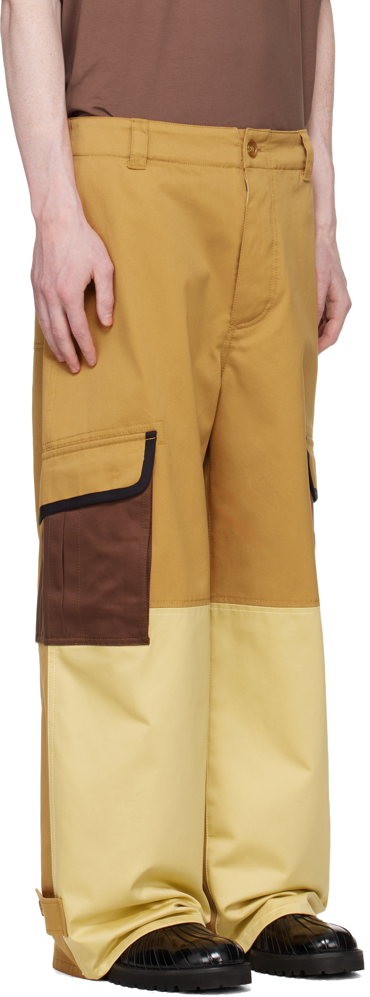 Marni Tan Water-Repellent Colour-Block Cargo Pants