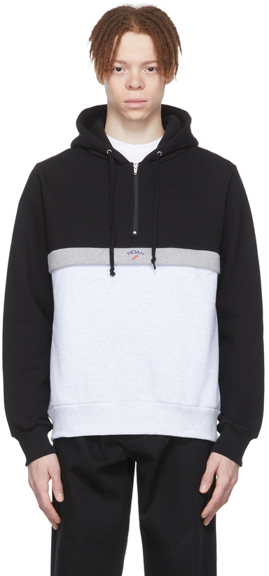 Photo: Noah Black Cotton Colorblocked Hoodie