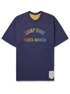 CAMP HIGH - Pick and Roll Reversible Printed Cotton-Jersey T-Shirt - Blue