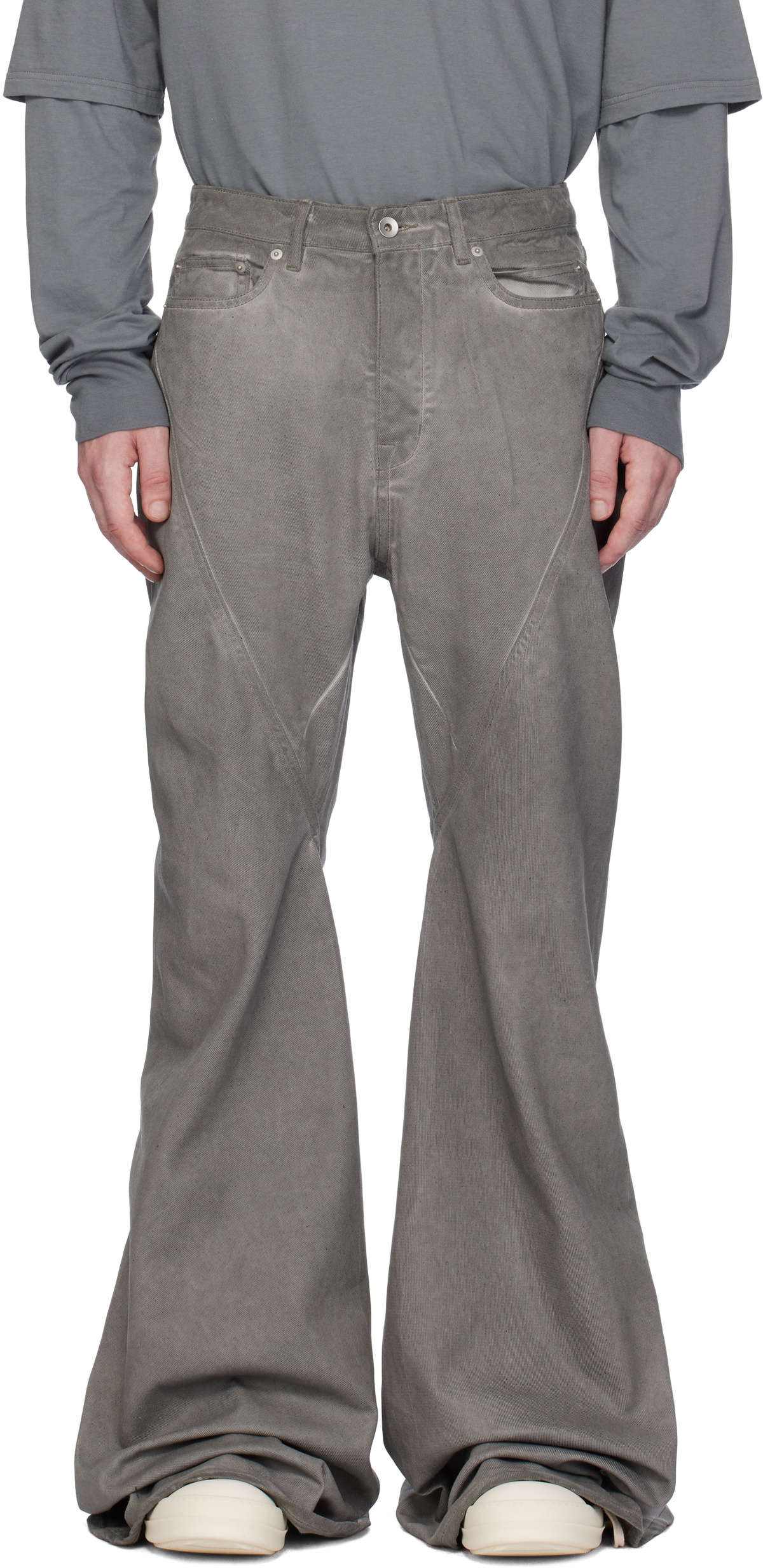 Rick Owens DRKSHDW Gray Porterville Bias Bootcut Jeans Rick