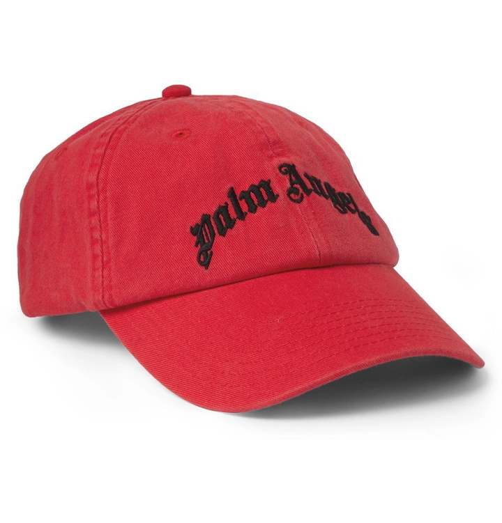 Photo: Palm Angels - Logo-Embroidered Cotton-Twill Baseball Cap - Red