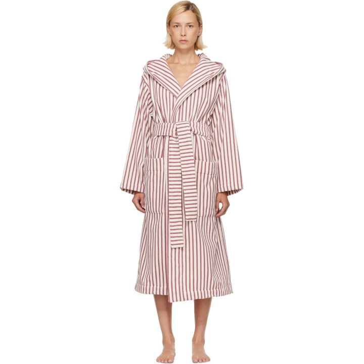 Photo: Tekla White & Pink Terry Hooded Bathrobe