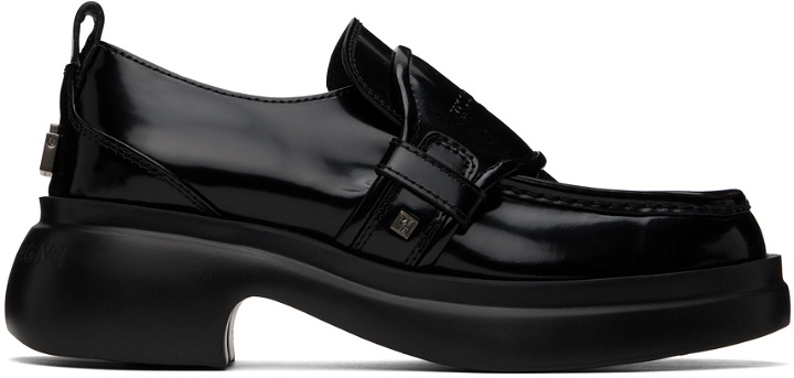 Photo: Wooyoungmi Black Vamp Strap Loafers