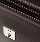 Valextra - Cross-Grain Leather Briefcase - Men - Dark brown